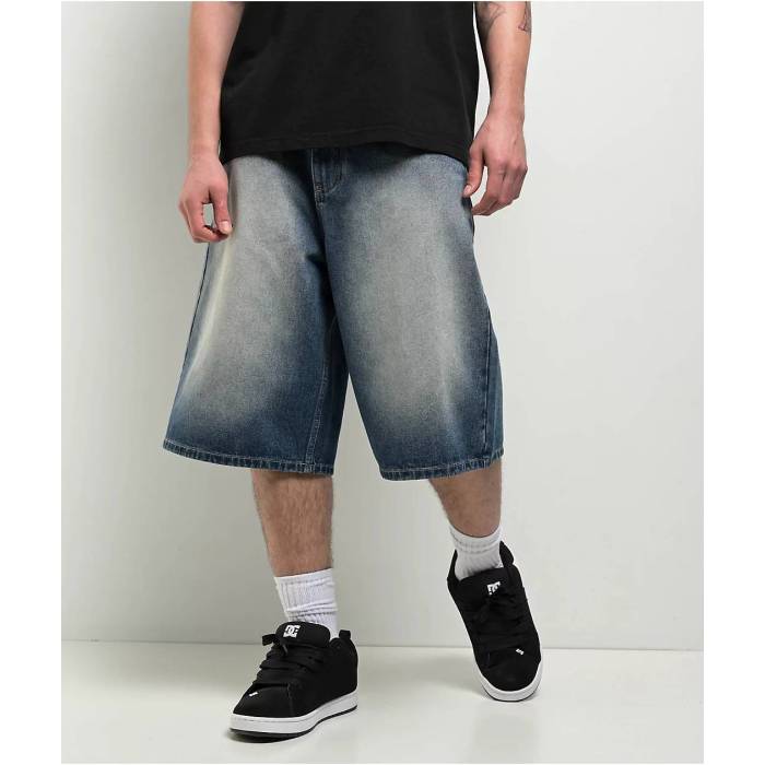 エンパイア Empyre 【 Ultra Loose Medium Blue Wash Denim Skate Shorts Men's Medium Blue 】 ultra ウルトラ 青色 ブルー デニム Skate スケート ショーツ メンズ 青色 ブルー