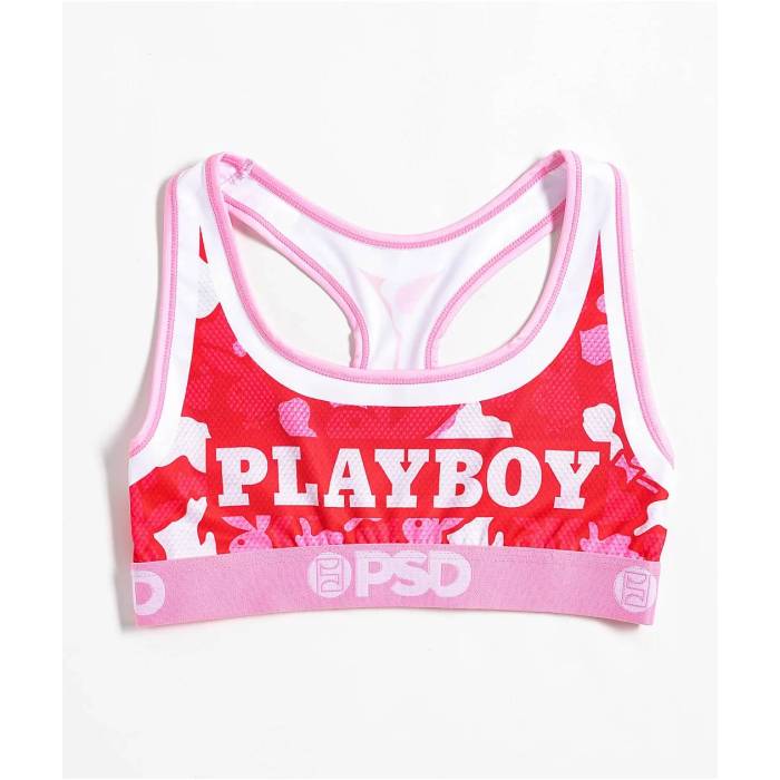 【★百貨店SALE★6/11真夜中2時迄】ピーエスディーアンダーウェア Psd Underwear 【 Psd X Playboy Love Camo Pink Sports Bra Women\u0027s Pink 】 家鴨柄 pink サクラ色 レディース pink サクラ色