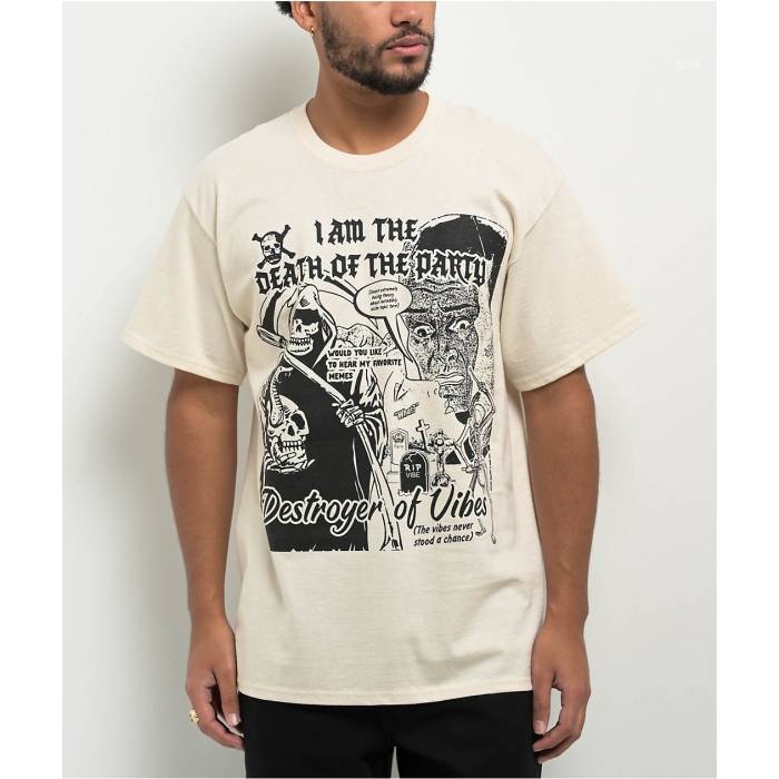 【★百貨店SALE★6/11真夜中2時迄】Boss Dog 【 Death Of The Party Cream T-Shirt Men\u0027s Cream 】 皮膚軟化剤 ティーシャツ メンズ 皮膚軟化剤