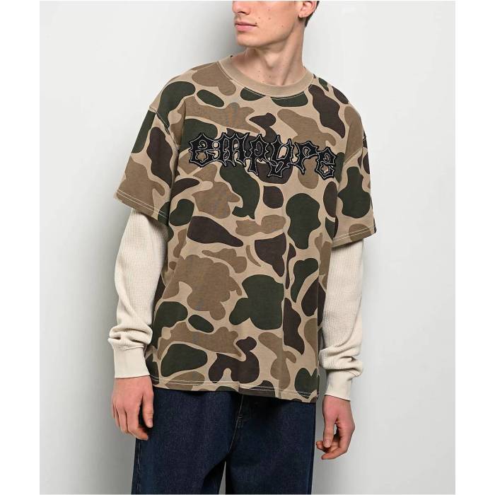 エンパイア Empyre 【 Loose Screw Camo 2Fer Long Sleeve T-Shirt Men Multicolor 】 カモ柄 Sleeve スリーブ Tシャツ メンズ