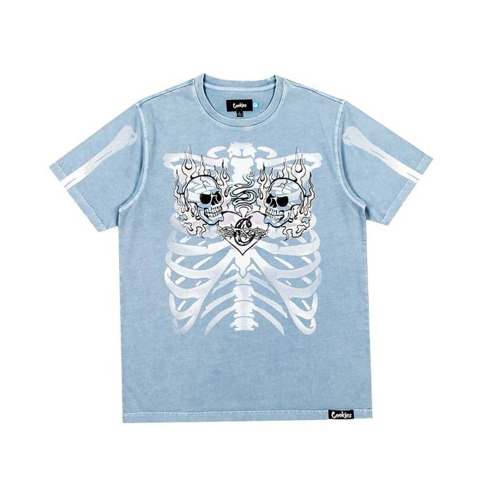【★百貨店SALE★6/11十二時2時迄】Cookies Clothing 【 Cookies Heaven Can Wait Light Blue T-Shirt Men\u0027s Light Pastel Blue 】 青み 青色 プルオーバー メンズ 青み 青色