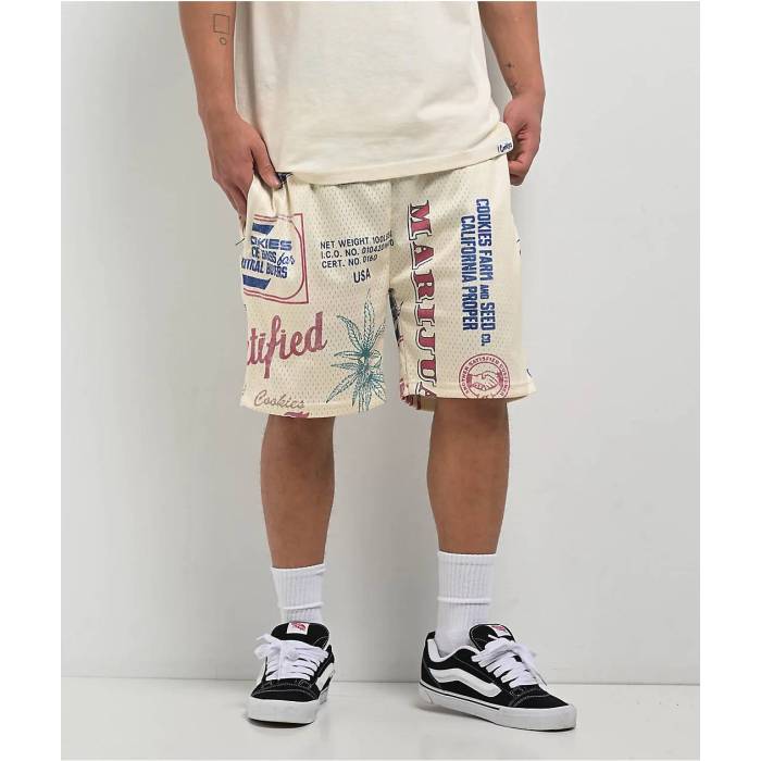 Cookies Clothing 【 Cookies Cuban Link Natural Mesh Shorts Men's Natural 】 キューバン ナチュラル ショーツ メンズ ナチュラル