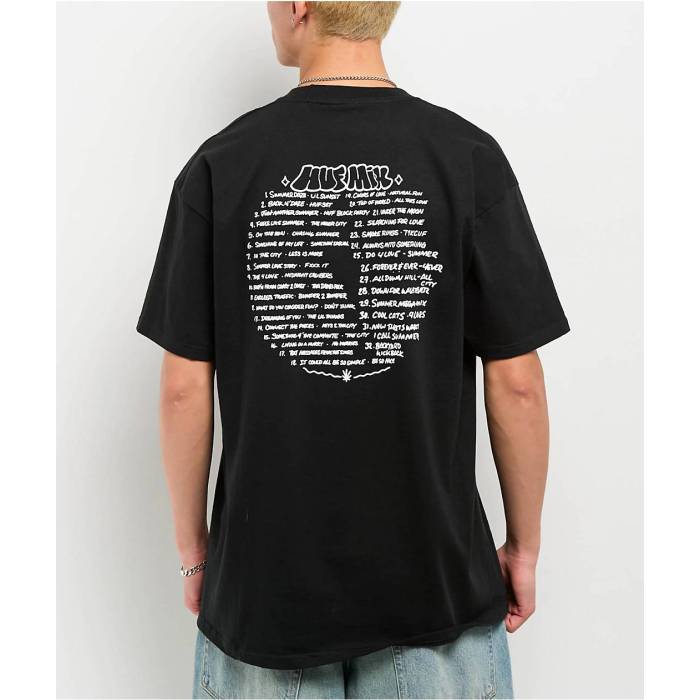 【★百貨店SALE★6/11十二時2時迄】ハフ Huf 【 Playlist Black T-Shirt Men\u0027s Black 】 黒いこと 黒いこと プルオーバー メンズ 黒いこと 黒いこと