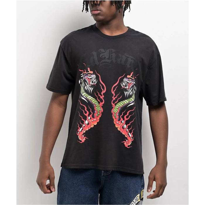 【★百貨店SALE★6/11真夜中2時迄】エドハーディー Ed Hardy 【 Fire Lord Black Wash T-Shirt Men\u0027s Black 】 火の手 黒いこと 黒いこと ティーシャツ メンズ 黒いこと 黒いこと