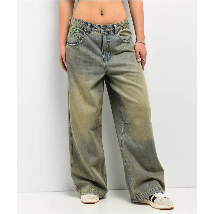 エンパイア Empyre 【 Extent Blue Wash Low Rise Wide Leg Jeans Women's Medium Blue 】 青色 ブルー ライズ ジーンズ レディース 青色 ブルー