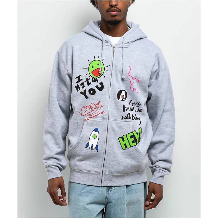 Frog Skateboards 【 Frog Love/Hate Heather Grey Zip Hoodie Men's Grey 】 heather ヘザー 灰色 グレー フーディー パーカー メンズ 灰色 グレー