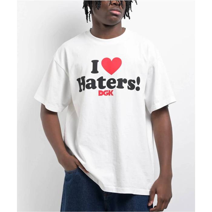DGK Dgk 【 I Love Haters Heavyweight White T-Shirt Men's White 】 ヘイターズ 白色 ホワイト Tシャツ メンズ 白色 ホワイト