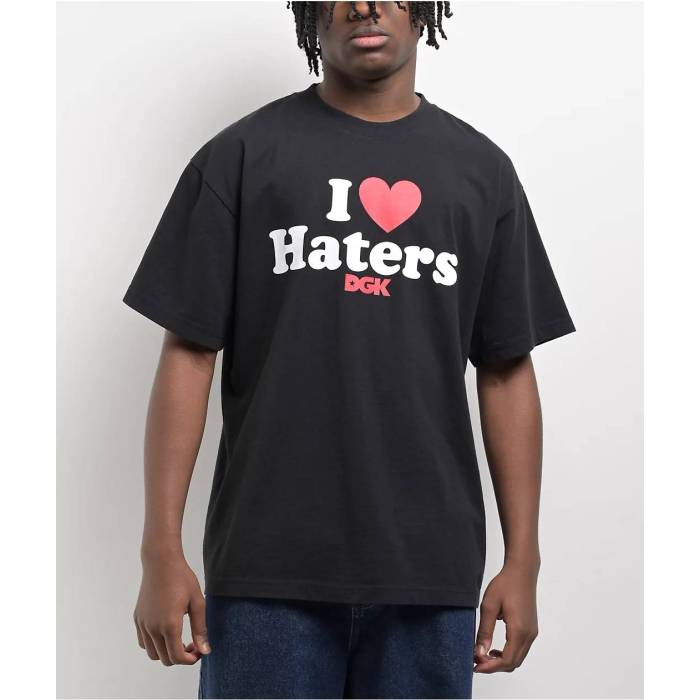 DGK Dgk 【 I Love Haters Heavyweight Vintage Black T-Shirt Men's Black 】 ヘイターズ vintage ビンテージ・ヴィンテージ 黒色 ブラック Tシャツ メンズ 黒色 ブラック｜スニケス