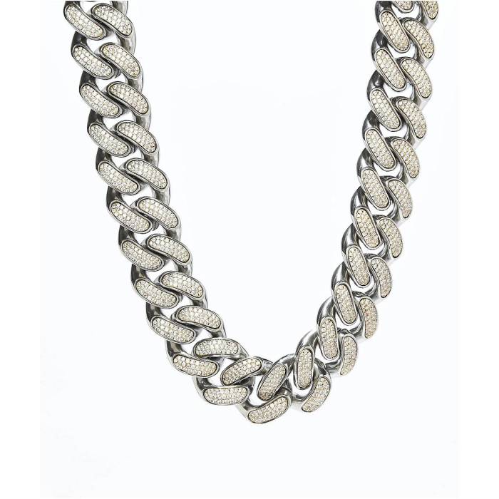 King Ice 【 Diamond Cut 22\" White Gold Miami Cuban Link Chain Men\u0027s Silver 】 金剛石 白いこと 白いこと ゴールド マイアミ キューバ共和国ン メンズ Silver しろがね色・しろがね色"