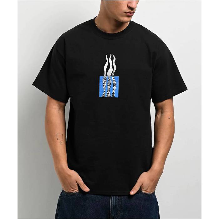 【★百貨店SALE★6/11真夜中2時迄】Poetic Collective 【 Poeticcollective Flames Black T-Shirt Men\u0027s Black 】 フレームス 黒いこと 黒いこと ティーシャツ メンズ 黒いこと 黒いこと