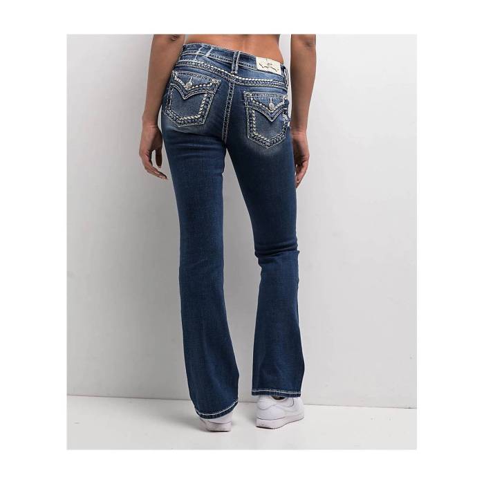 【★百貨店SALE★6/11真夜中2時迄】ミスミー Miss Me 【 Cora Stitched Medium Blue Bootcut Jeans Women\u0027s Medium Blue 】 青碧 青碧 デニム レディース 青碧 青碧