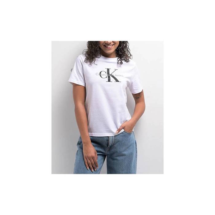 カルバンクライン Calvin Klein 【 Classic Logo White T-Shirt Women's White 】 クラシック ロゴ 白色 ホワイト Tシャツ レディース 白色 ホワイト
