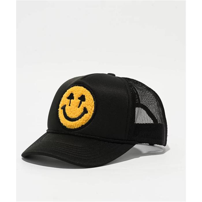 Happy Caps 【 Double Blind Black Trucker Hat Men's Black 】 黒色 ブラック トラッカー メンズ 黒色 ブラック｜スニケス