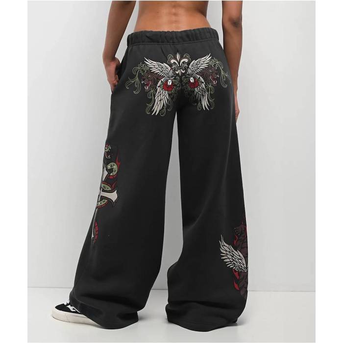 Ninth Hall 【 Jenna Black Wide Leg Sweatpants Women's Black 】 黒色 ブラック ロングタイツ レディース 黒色 ブラック｜スニケス