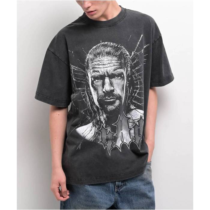 Wwe 【 Game Is Not Over Black Wash T-Shirt Men's Black 】 Game ゲーム 黒色 ブラック Tシャツ メンズ 黒色 ブラック