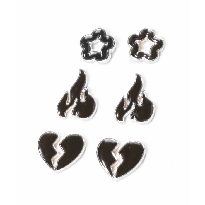 Fantas Eyes Inc 【 Fantas Eyes Heart & Flame 3 Pack Stud Earrings Women's - 】 イヤリング レディース NULL