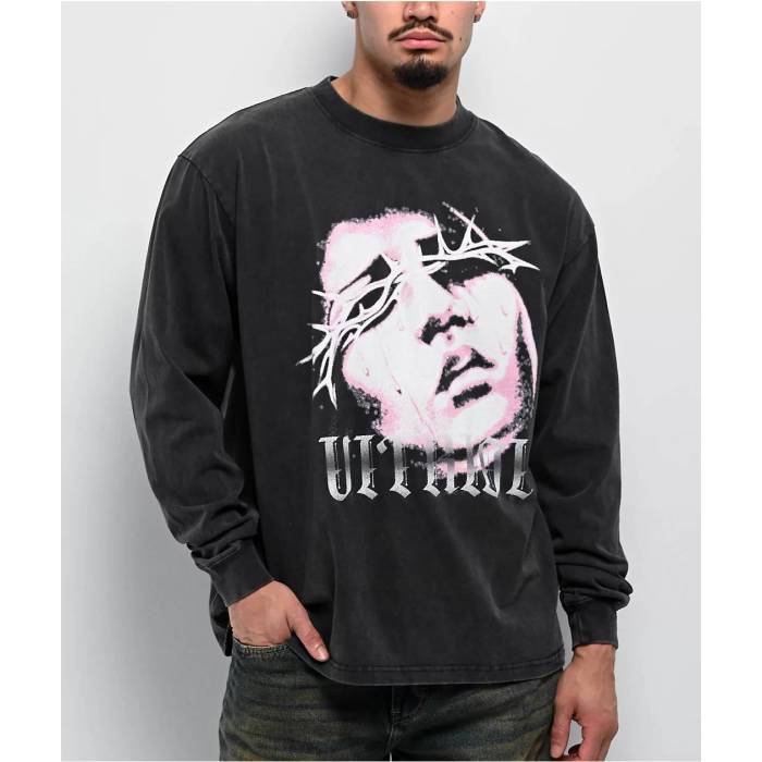 Vitriol 【 Damsel Vintage Black Long Sleeve T-Shirt Men's Black 】 vintage ビンテージ・ヴィンテージ 黒色 ブラック Sleeve スリーブ Tシャツ メンズ 黒色 ブラック｜スニケス