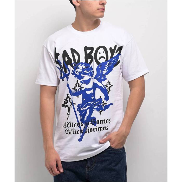 【★百貨店SALE★6/11真夜中2時迄】Sad Boyz 【 $Ad Boyz By Junior H Belicos Morimos White T-Shirt Men\u0027s White 】 白いこと 白いこと ティーシャツ メンズ 白いこと 白いこと