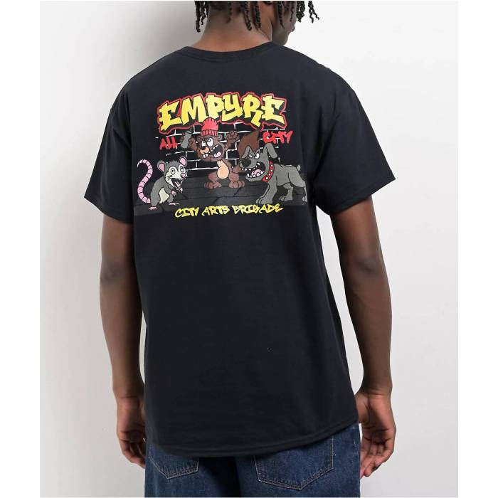 帝国 Empyre 【 Fun City Black T-Shirt Men\u0027s Black 】 シティ 黒いこと 黒いこと プルオーバー メンズ 黒いこと 黒いこと