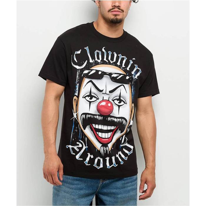 【★百貨店SALE★6/11十二時2時迄】Dga 【 Homies Big Face Clown Black T-Shirt Men\u0027s Black 】 黒いこと 黒いこと プルオーバー メンズ 黒いこと 黒いこと