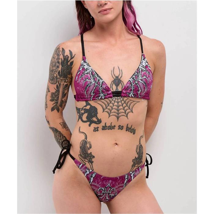 【★百貨店SALE★6/11真夜中2時迄】アフリクション Affliction 【 Vertibrate Deep Purple Bikini Bottom Women\u0027s Dark Purple 】 ディープ Purple 紫・パープル ズボン ボトムス レディース Purple 紫・パープル