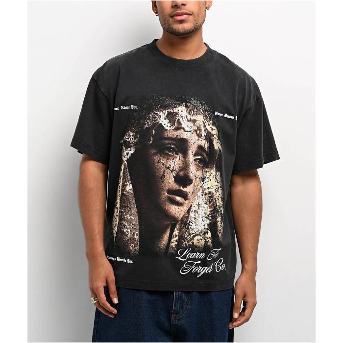 Ltf 【 Learn To Forget Weeping Mary Black Wash T-Shirt Men's Black 】 黒色 ブラック Tシャツ メンズ 黒色 ブラック|スニケス