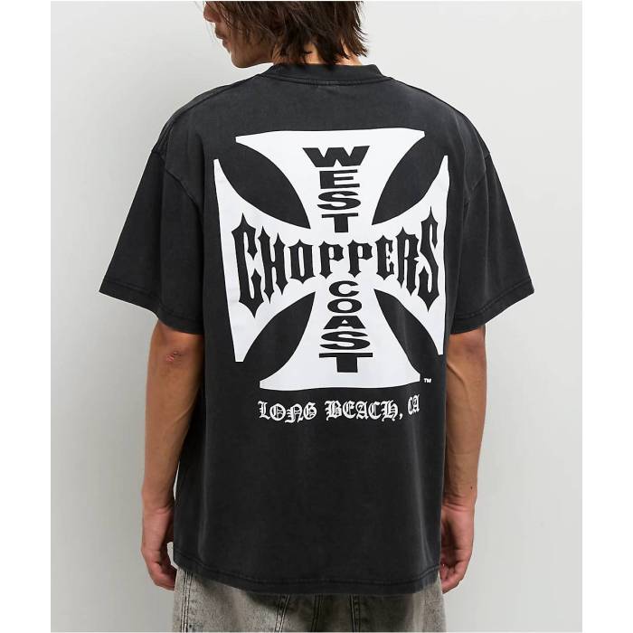 【★百貨店SALE★6/11真夜中2時迄】West Coast Choppers 【 Flat Logo Black Wash T-Shirt Men\u0027s Black 】 ロゴタイプ 黒いこと 黒いこと ティーシャツ メンズ 黒いこと 黒いこと