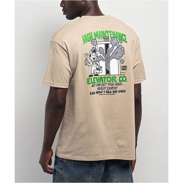 The High \u0026 Mighty 【 Lifted Beige T-Shirt Men\u0027s Beige 】 ベージュ プルオーバー メンズ ベージュ