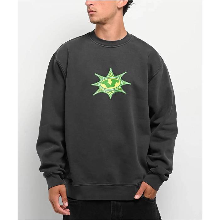 ヴァンズ Vans 【 Star Checker Black Crewneck Sweatshirt Men's Black 】 黒色 ブラック スウェット トレーナー メンズ 黒色 ブラック