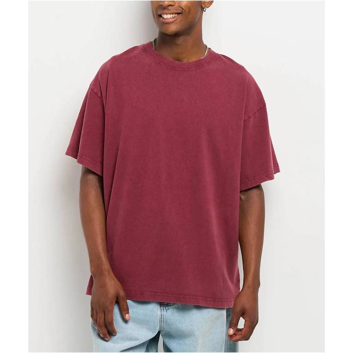 【★百貨店SALE★6/11十二時2時迄】Ita 【 Portal Boxy Maroon T-Shirt Men\u0027s Dark Red 】 マルーン プルオーバー メンズ Red 赤・赤いこと