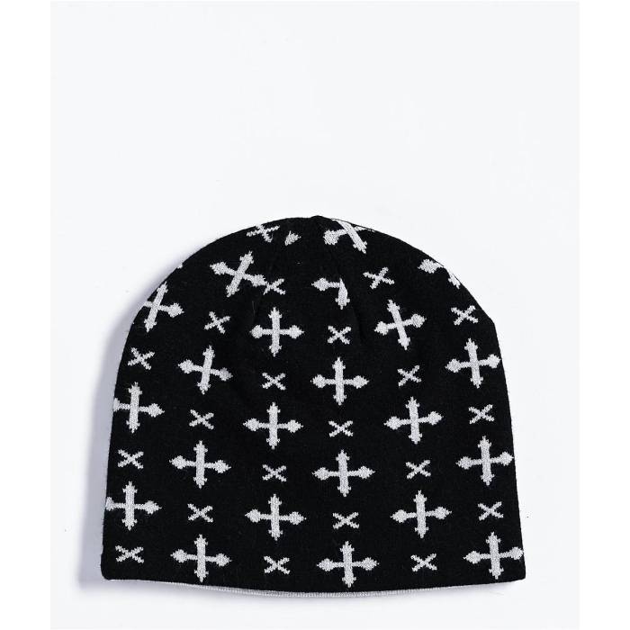 $Hei$Ty 【 Sheisty Cross Reversible Skull Cap Beanie Men's Black 】 リバーシブル キャップ 帽子 メンズ 黒色 ブラック｜スニケス