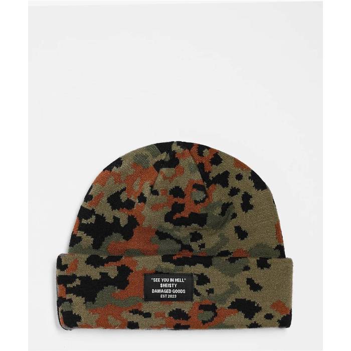 $Hei$Ty 【 Sheisty Spot Camo Beanie Men's Dark Green 】 カモ柄 キャップ 帽子 メンズ green 緑・グリーン