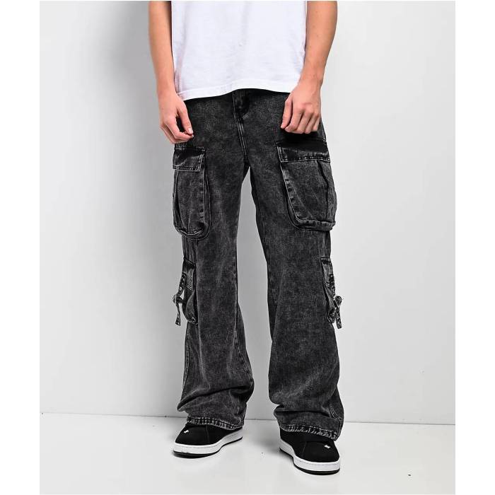 アメリカンスティッチ American Stitch 【 Strap Black Wash Cargo Pants Men\u0027s Grey 】 同盟罷工一巡り 黒いこと 黒いこと 積貨委託貨物 メンズ 薄墨色 薄墨色 メンズファッション-ズボン・パンツ