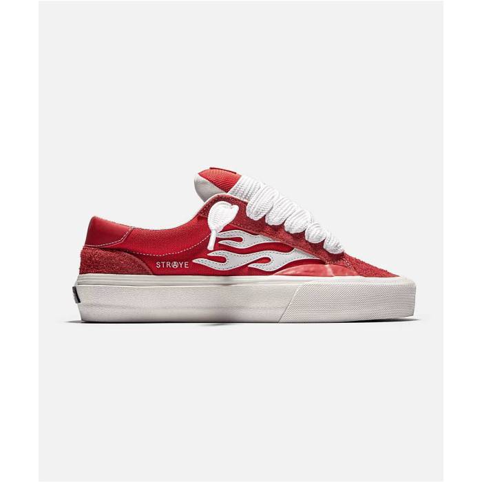 Straye 【 Logan Puff Red & White Skate Shoes Men's Red 】 Red 赤・レッド 白色 ホワイト Skate スケート シューズ 運動靴 メンズ Red 赤・レッド