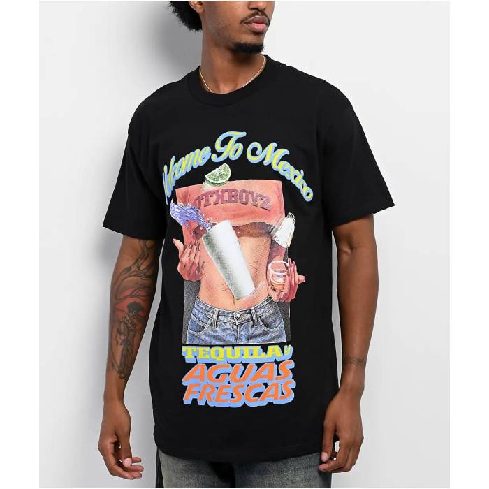 【★百貨店SALE★6/11真夜中2時迄】Otx Boyz 【 Otxboyz Welcome To Mexico Black T-Shirt Men\u0027s Black 】 メキシコ合衆国 黒いこと 黒いこと ティーシャツ メンズ 黒いこと 黒いこと