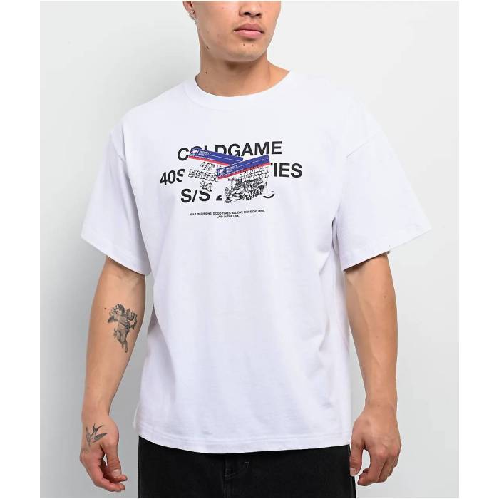 40S & Shorties 【 Cold Game White T-Shirt Men's White 】 Game ゲーム 白色 ホワイト Tシャツ メンズ 白色 ホワイト|スニケス