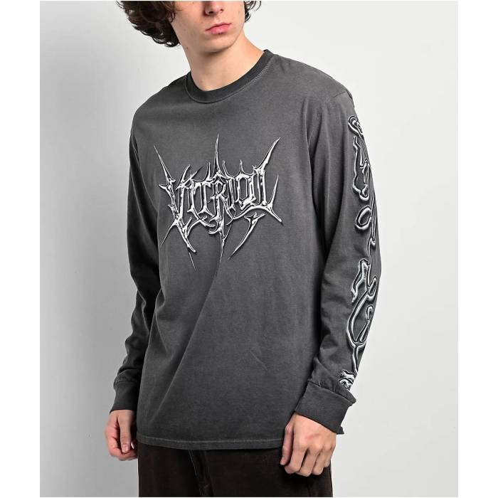 Vitriol 【 Eye On Me Grey Wash Long Sleeve T-Shirt Men's Black 】 灰色 グレー Sleeve スリーブ Tシャツ メンズ 黒色 ブラック｜スニケス 16,128円