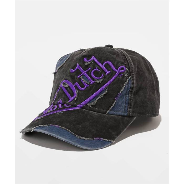 【★百貨店SALE★6/11真夜中2時迄】フォンダッチ Von Dutch 【 Roadie Black \u0026 Purple Strapback Hat Men\u0027s Black 】 黒いこと 黒いこと Purple 紫・パープル メンズ 黒いこと 黒いこと