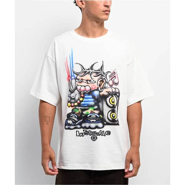 【★百貨店SALE★6/11真夜中2時迄】Insomniac 【 On The Block White T-Shirt Men\u0027s White 】 白いこと 白いこと ティーシャツ メンズ 白いこと 白いこと