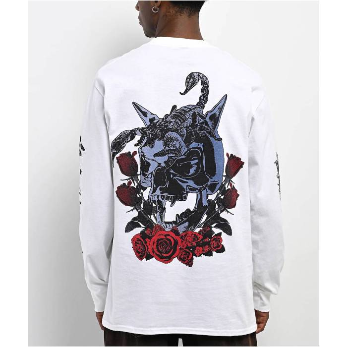 【★百貨店SALE★6/11真夜中2時迄】帝国 Empyre 【 Scorpio Season White Long Sleeve T-Shirt Men\u0027s White 】 白いこと 白いこと Sleeve 衣袂 ティーシャツ メンズ 白いこと 白いこと