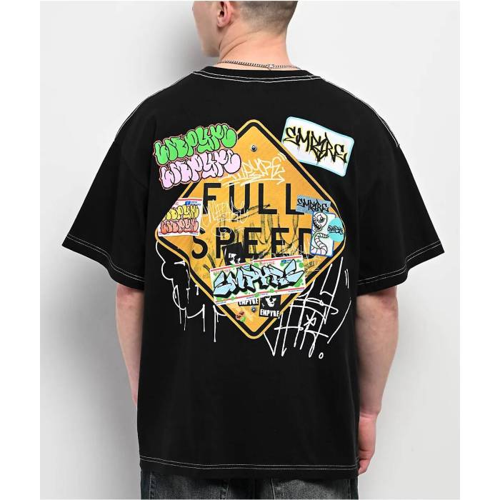 エンパイア Empyre 【 Graffiti Sign Embroidered Black T-Shirt Men's Black 】 黒色 ブラック Tシャツ メンズ 黒色 ブラック｜スニケス
