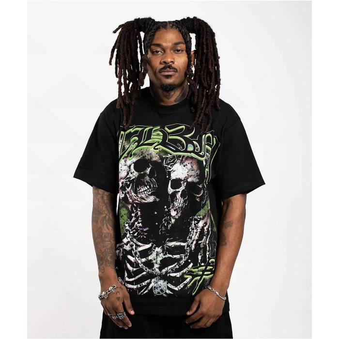 Th3M 【 Skeletons Black T-Shirt Men's Black 】 黒色 ブラック Tシャツ メンズ 黒色 ブラック