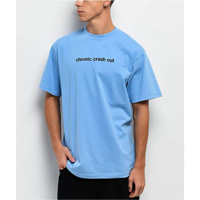 【★百貨店SALE★6/11真夜中2時迄】A.lab 【 Chronic Crash Out Light Blue T-Shirt Men\u0027s Light Pastel Blue 】 青碧 青碧 ティーシャツ メンズ 青碧 青碧