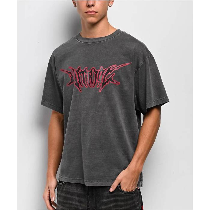【★百貨店SALE★6/11真夜中2時迄】Vitriol 【 Jagged Grey Wash T-Shirt Men\u0027s Grey 】 薄墨色 薄墨色 ティーシャツ メンズ 薄墨色 薄墨色
