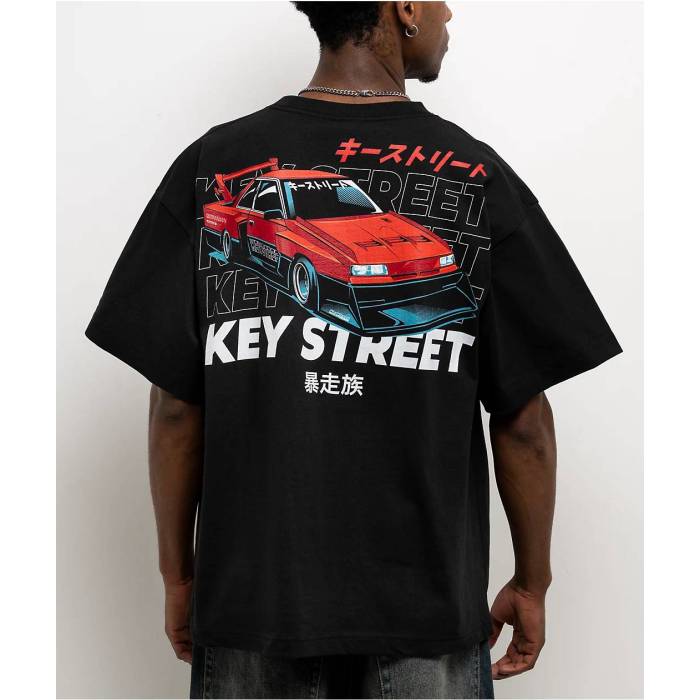 Key Street 【 Bosozuko Black T-Shirt Men's Black 】 黒色 ブラック Tシャツ メンズ 黒色 ブラック
