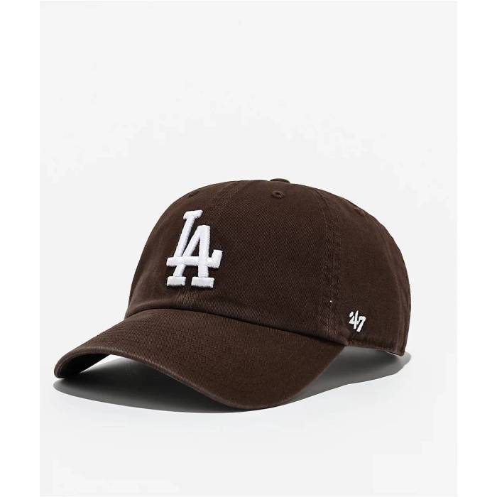 フォーティーセブンブランド 47 Brand 【 Clean Up Los Angeles Dodgers Dark Brown Wash Strapback Hat Men's Brown 】 ドジャース 茶色 ブラウン メンズ 茶色 ブラウン