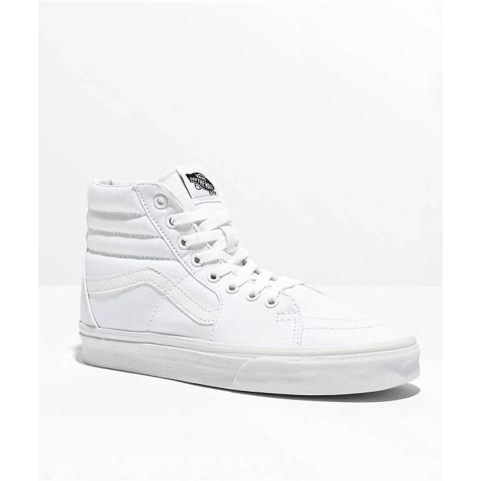 ヴァンズ Vans 【 Sk8-Hi True White Canvas Skate Shoes Men's White 】 スケートハイ 白色 ホワイト Skate スケート シューズ 運動靴 メンズ 白色 ホワイト