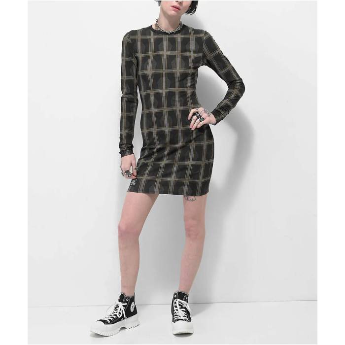 Lurking Class By Sketchy Tank 【 Coffin Black Plaid Dress Women's Black 】 黒色 ブラック ドレス レディース 黒色 ブラック