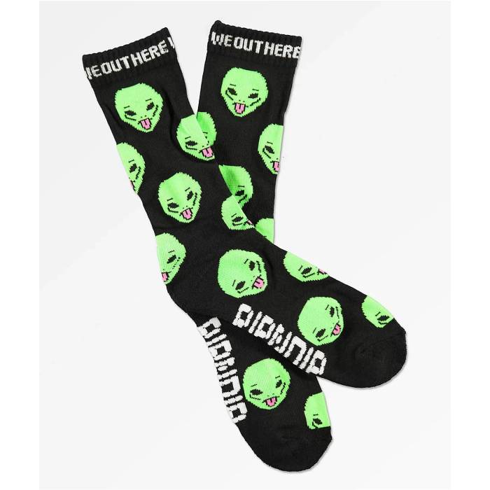 リップンディップ Ripndip 【 We Out Here Black Crew Socks Men's Black 】 黒色 ブラック クルー ソックス・靴下 メンズ 黒色 ブラック