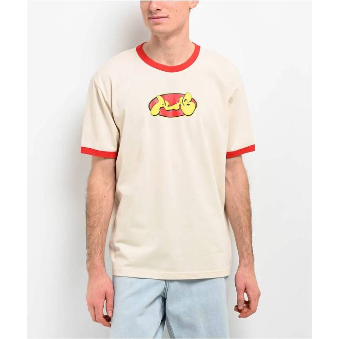 A.lab 【 Astro Cream Ringer T-Shirt Men\u0027s Natural 】 皮膚軟化剤 プルオーバー メンズ 自然的